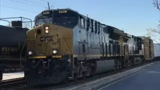 ?CSXT? 3438 GE ET44AH & 79 GE CW44AC Leads Q400-10 Headed NB W/177 Cars Passing Q409-09 In Fay NC