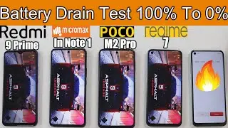 Micromax In Note 1 vs Poco M2 pro vs Realme 7 vs Redmi 9 Prime Battery Drain 100% To 0% Test !!