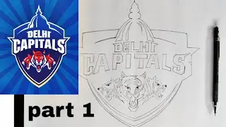 Delhi daredevils logo drawing/delhi capitals logo drawing ipl /ipl delhi capitals drawing easy steps