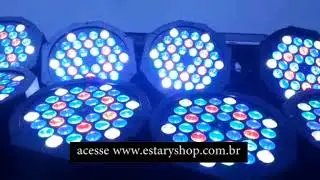 Canh&atilde;o Refletor Par 64 Rgbw 36 Leds Slim Display Digital