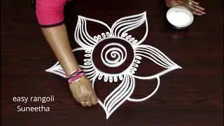 Simple cute  muggulu designs || easy rangoli by Suneetha || new kolams