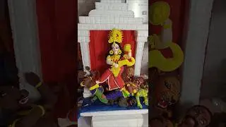durga maa making with clay 🌸 durga maa murti making #shorts #short #shortsfeed #art #maa  #durgamaa