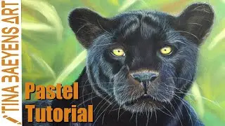 BLACK PANTER TUTORIAL with SOFT PASTELS | Step by step | TinaBaeyensArt