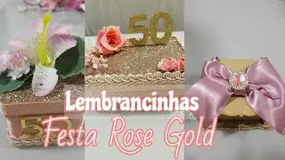 LEMBRANCINHAS | Festa Rose Gold *faça você mesmo | Festa 50 anos *PREPARATIVOS *Personalizados🥳