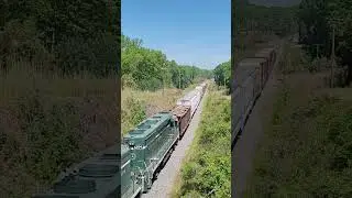 GP9 High hood GRLW 3752 leads Southbound Train through Belton, SC #shorts #trains #railfanning