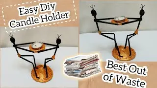 Diy Candle Holder Ideas | Craft The Best Candle stand with paper | Candle stand with Using Newspaper