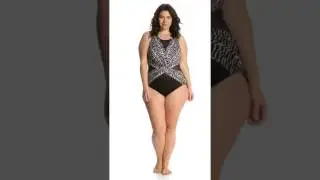 Miraclesuit Plus Size Between The Pleats Palma One Piece Swimsuit | SwimOutlet.com