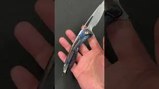 KUBEY KB171 Veloc&eacute; Frame Everyday Carry Gentlmans Pocket Knife Custom Titanium Mayhem Finish Handle