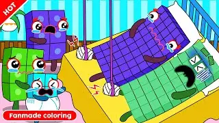 NB 60's Family Suffered a Broken Leg | Numberblocks Fanmade Coloring Story
