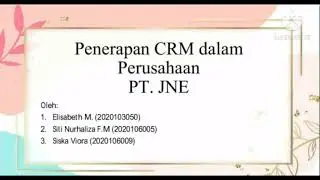 Penerapan CRM Dalam Perusahaan PT. JNE
