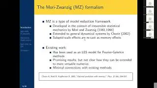 E. Parish : Subgrid-scale modeling with memory using Mori-Zwanzig and variational multiscale method
