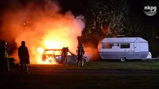 Anlagd bilbrand p&aring; Norrk&ouml;pings camping