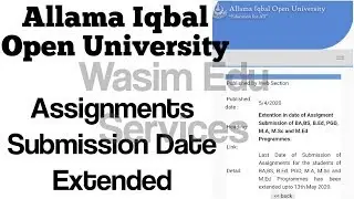 AIOU Assignment Submission Date Extended 2020