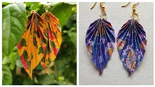 HANDMADE PAPER LEAF EARRINGS || HOW TO MAKE DIY PAPER LEAF EARRINGS