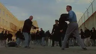 Escape from Alcatraz 1979 Prison fight scene 4K