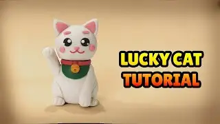 🔴 DIY How to Make A LUCKY CAT (Maneki Neko)  - Polymer Clay, plastilina and Fondant Tutorial