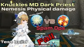 Toram online - Nemesis Physical damage VS Rush spam Dps| Knuckles- MD Dark Priest Test build