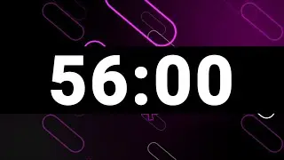 56 Minute Timer with Relaxing Upbeat Music and Alarm, Countdown Clock for Stress Relief