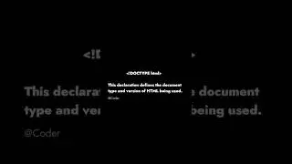 What is | !DOCTYPE html | HTML
