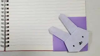 Como Fazer um Marca P&aacute;gina de Coelhinho em Origami &ndash; F&aacute;cil e Fofo! Cute Bunny Corner Bookmark