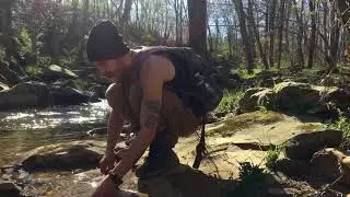Trip to secret creek and making primitive tool for bow drill set.