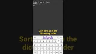 Sort strings in the dictionary order in C programming by Ahvi official coding.