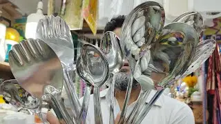 সব ধরণের SS স্টিলের চামচের দাম জানুন/Food serving Spoon set price in Bangladesh