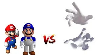 super smash bros cmc v8- mario e smg4 vs master hand e crazy hand (boss battle)