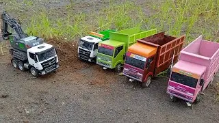 Mobil Truk Dump Angkut Excavator, Dump Truk Muatan Tanah Timbun