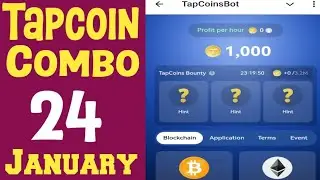 Tap Coin Daily Bounty Combo tap Coin Bot Daily 24 January #tapcoins #airdrop #tapcoinsairdrop