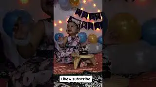 First cake cut 🎂 | Our little angel playing with her cake 👼#babyshorts #firstbirthday #happybirthday