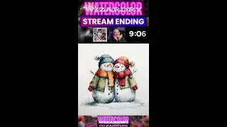 Watercolor Wizardry In-Studio Hang Out - Livestream Real Time Snowman Watercolor Painting