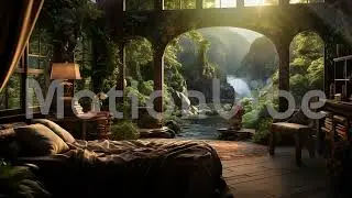 animated background wooden hut, chill house video animation, wooden cabin animation