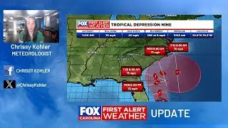 Latest model and possible track for Tropical Depression 9