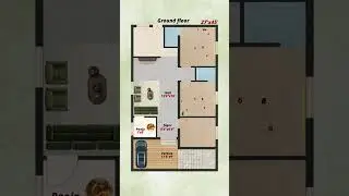 27'x45' North facing vastu house plan with car parking #vastu #tamil
