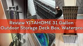 Review YITAHOME 31 Gallon Outdoor Storage Deck Box, Waterproof Resin Package Delivery and Storage Bo