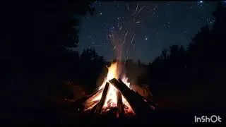 ASMR Campfire Under the Stars 🌌🔥 | Relaxing Crackling Fire Sounds
