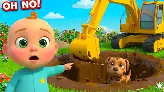 Excavator & Crane Truck Rescue! 🚜 | Baby & Puppy Farm Adventure | Learn Vehicles for Kids