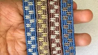 ✨ Tutorial de Pulsera de hilo tejido en Macramé | Diseño ajedres Paso a Paso ✨