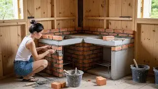 In just 90 days, a girl single-handedly built her dream wooden house on a steep mountainside.