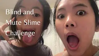 Blind , deaf , and mute slime challenge!! #slime #sisters #food #makemefamous #fyp 