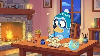 Bluey's Winter Cabin ❄️ Cozy Lofi Music Snowy Night ✨ Soft Lofi to Focus & Sleep