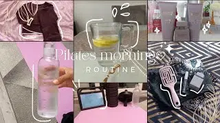 🎀Pilates morning routine: Pilates outfit/ nail care/drinking lemon water/ morning shower