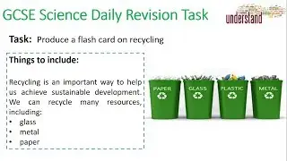 GCSE Science Daily Revision Task 60:  Recycling
