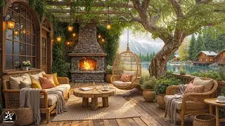 Morning Jazz at a Spring Lakeside Cabin Porch | Smooth Jazz Ambience for Calm Focus and Relaxation
