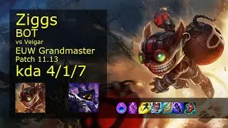Ziggs Bot & Bard vs Veigar & Alistar - EUW Grandmaster 4/1/7 Patch 11.13 Gameplay