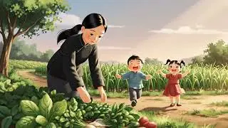 &ldquo;A Village Evening: Mother, Children & Simple Life&rdquo;