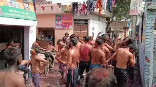 Desi village boys dancing on holi festival | india
