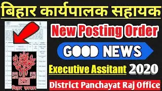 Bihar Executive Assitant New Posting Order 2020| Executive Assistant Posting in different Panchayats