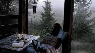 RAIN AND THUNDER WITH WIND CHIME SOUND FOR A GOOD NIGHTS REST